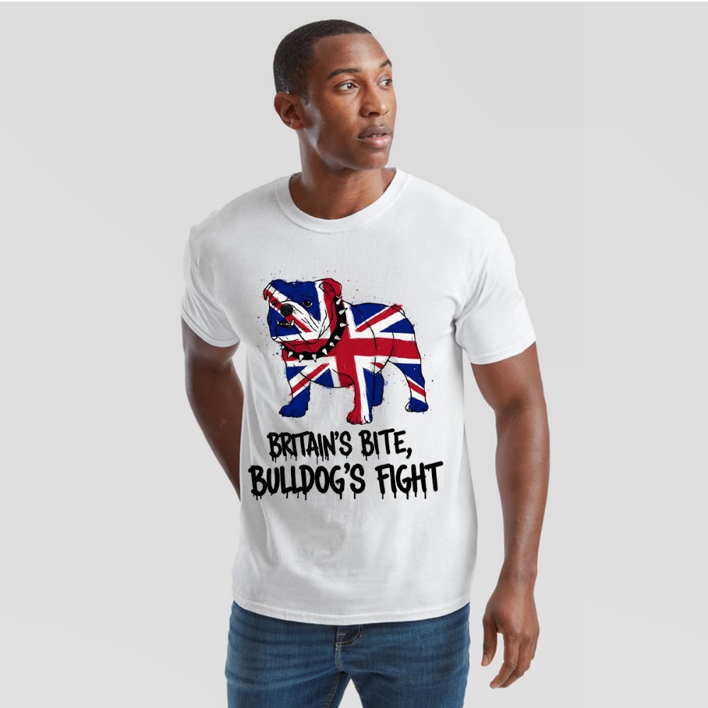 Street Fashion Uk - Union Jack Bulldog T-Shirt Britisches Großbritannien