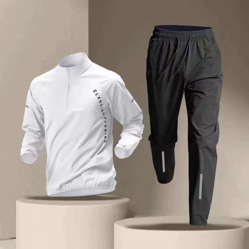Running Pant Jogger - Herren-Trainingsanzug mit halbem Reißverschluss, schnell trocknend,