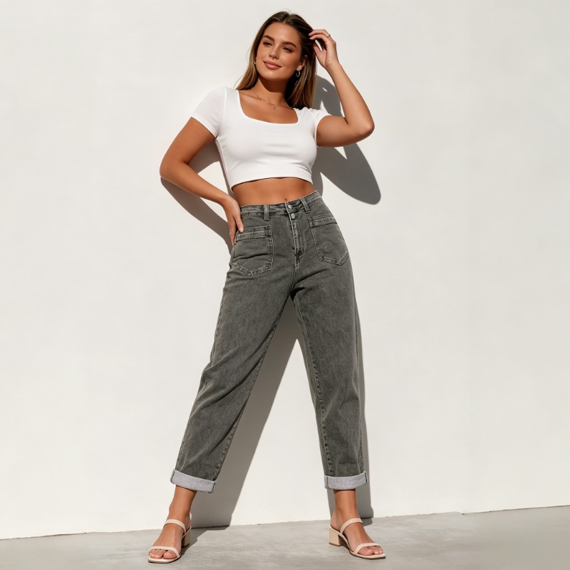 Street Fashion Jeans Women - Damen Plus Size American High Street