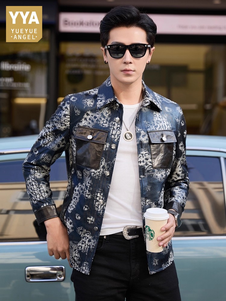 Street Fashion Jacket Men - Luxus Neue Mode Floral Bedruckte Herren