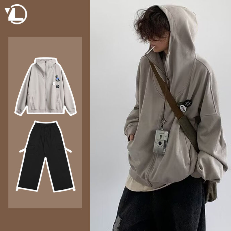 Street Fashion Jacket Men - Herbst College Casual Set Männer Japanischen