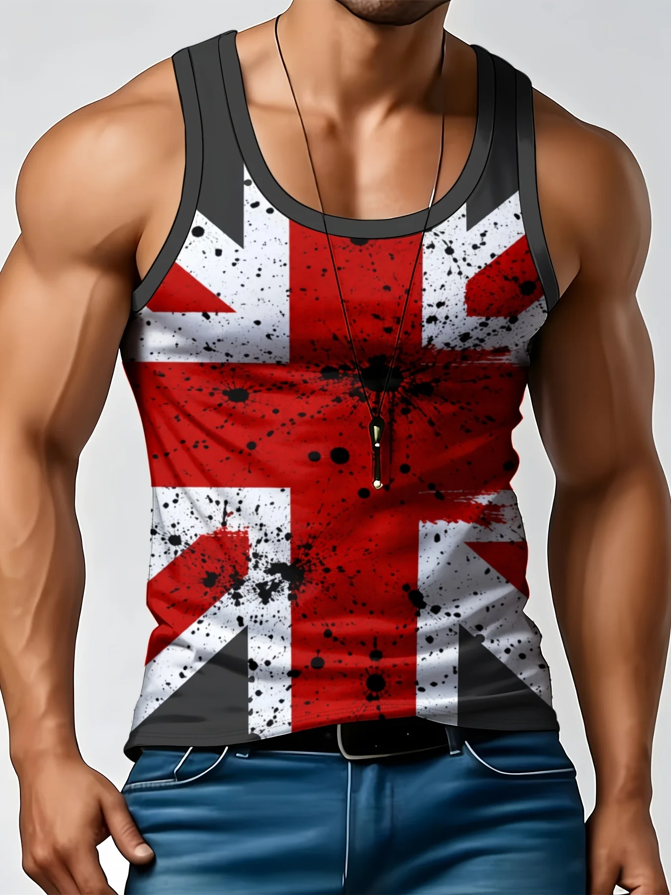 Street Fashion Uk - Vintage Splash Ink UK Print Herren