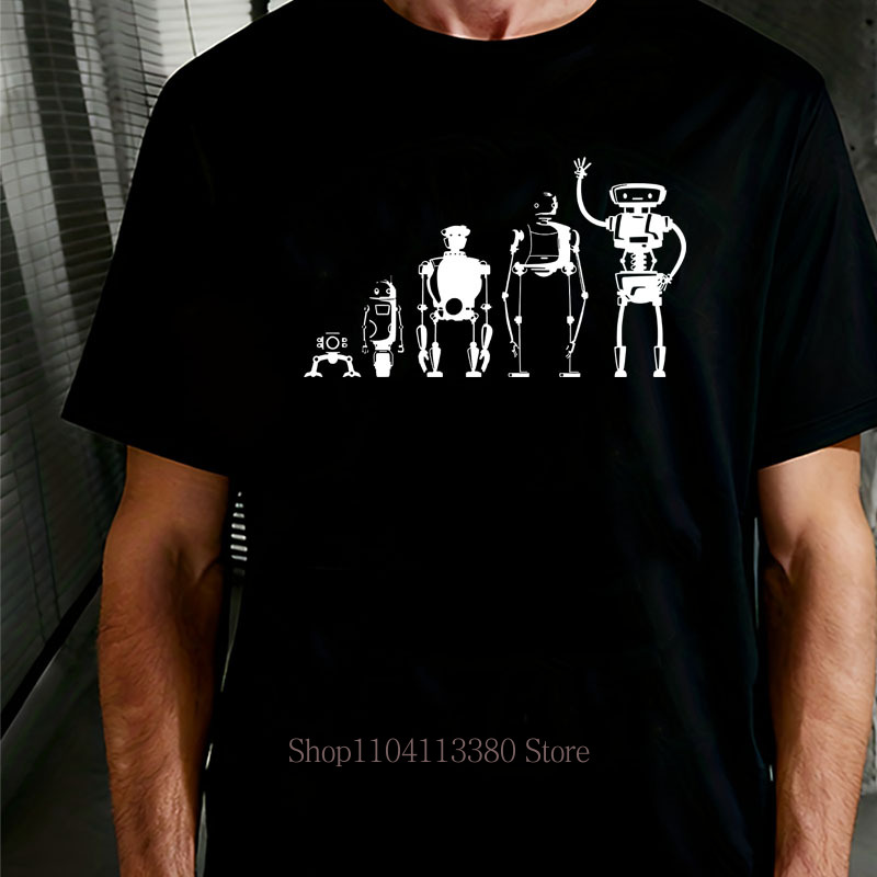 Street Fashion Evolution - Robot Evolution Grafikdruck-T-Shirts für Herren, Sommer,
