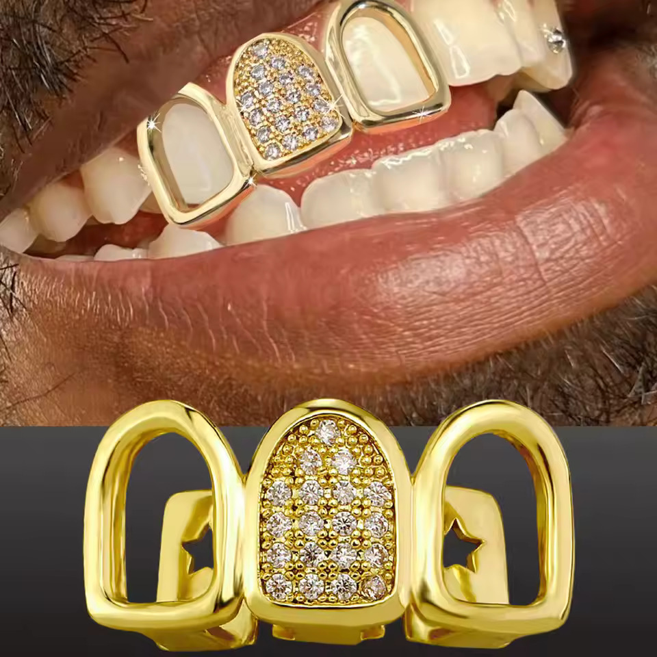 Street Fashion Loverboy Hat - TOPGRILLZ Hip-Hop CZ Zahn-Grillz für Männer
