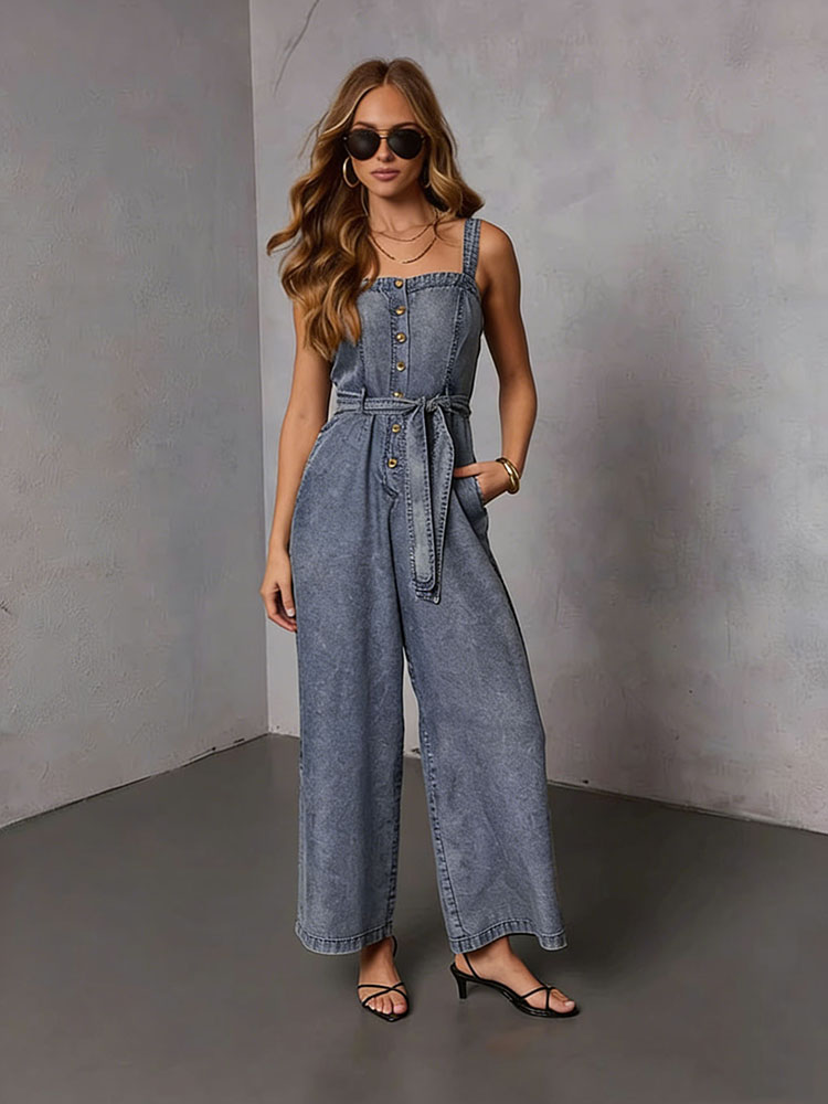 Street Fashion Jeans Women - Sommer Vintage Damen Denim-Jumpsuits 2026 Neu