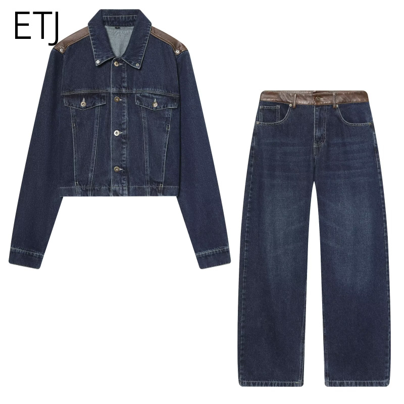 Street Fashion Jeans Women - ETJ Damen Jeansjacke & Jeans Set