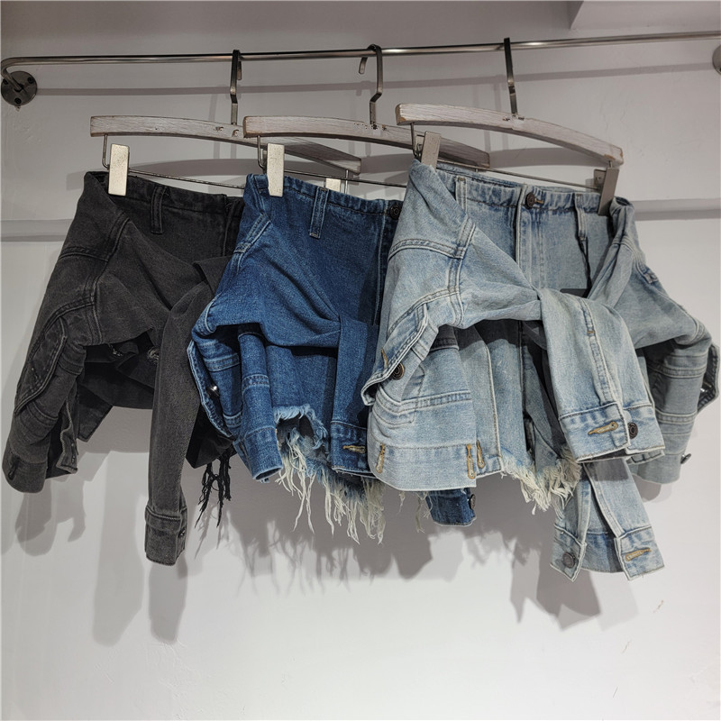 Street Fashion Jeans Women - Denim-Shorts für Damen, Vintage-Waschung, A-Linie, schmal