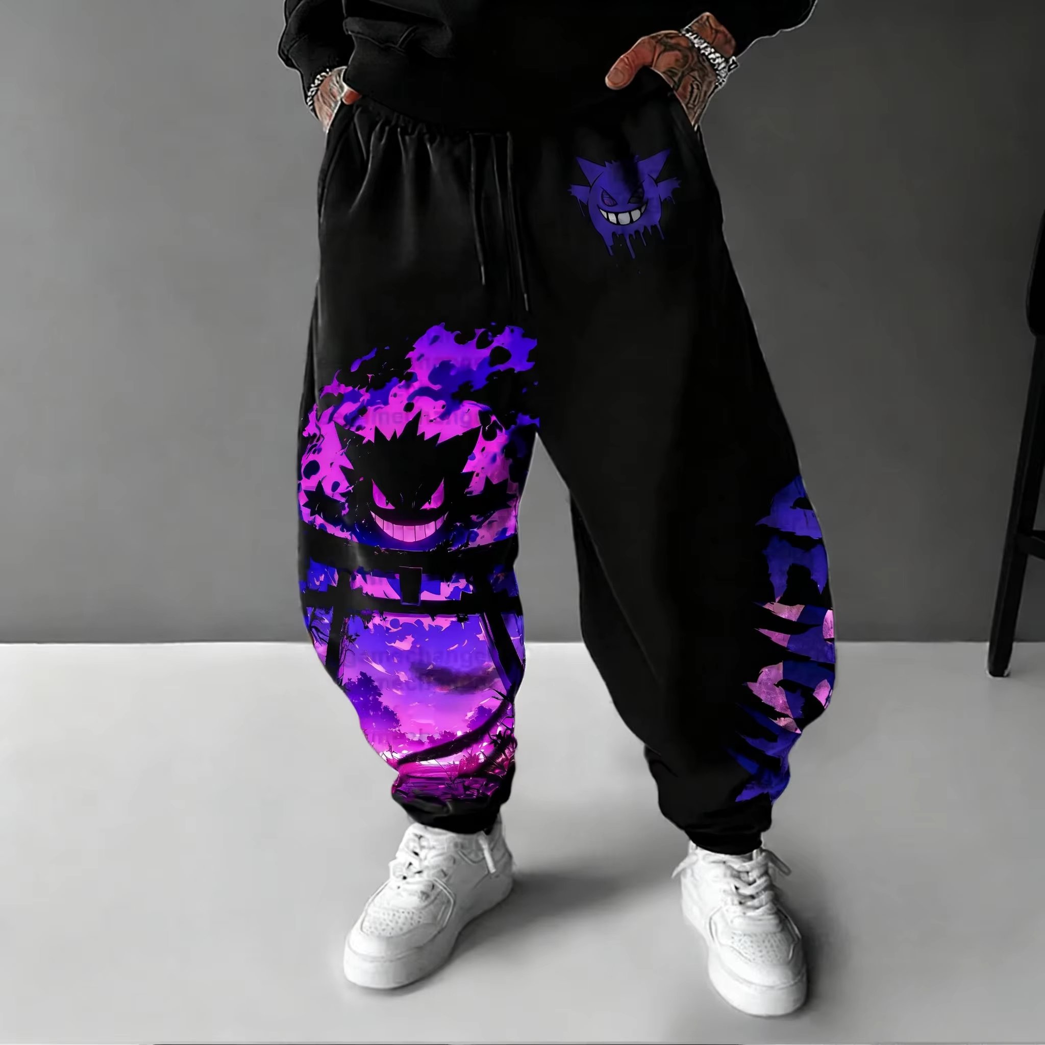 Street Fashion Types - Y2K 2026 Pokemon Gengar Baumwoll-Jogginghose für