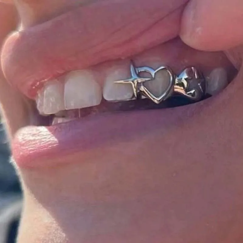 Street Fashion Jewelry - Punk Hip Hop Hohl Herz Zähne