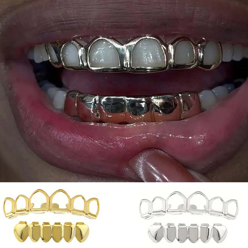 Street Fashion Jewelry - Ein Set modischer Hip-Hop-Zahnschmuck mit sechs