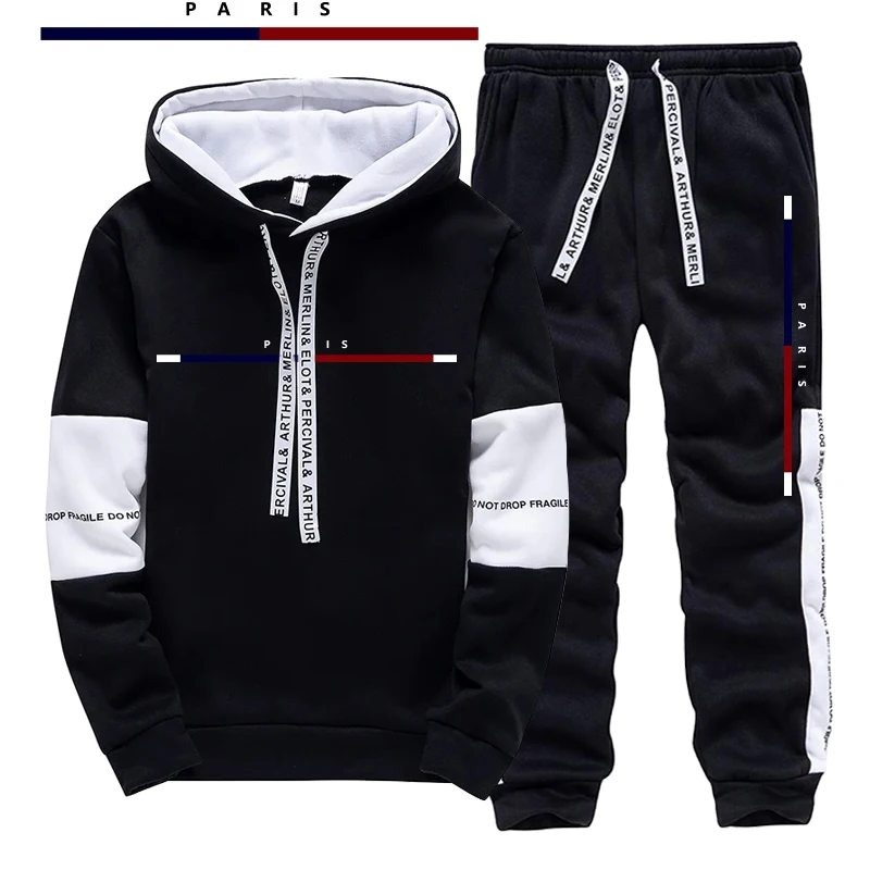 Street Fashion Trends - Paris Fashion Bedrucktes Herren-Set/Hoodie/Hose Herbst Täglicher