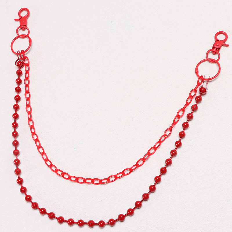 Leuchtend Rote Perlenbesetzte  – Street Fashion Harajuku Bewertung und Preis