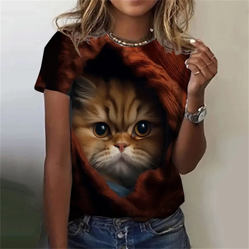 Mode Frauen T-Shirt 3d gedruck – Fashion Street Cat Bewertung und Preis