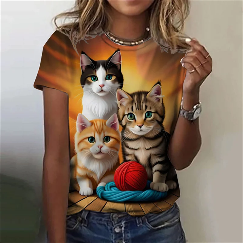 Mode Frauen T-Shirt 3d gedruck – Fashion Street Cat Bewertung und Preis
