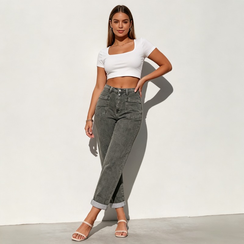 Damen Plus Size American High  – Street Fashion Jeans Women Bewertung und Preis