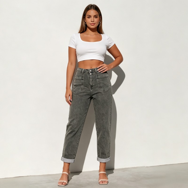 Damen Plus Size American High  – Street Fashion Jeans Women Bewertung und Preis