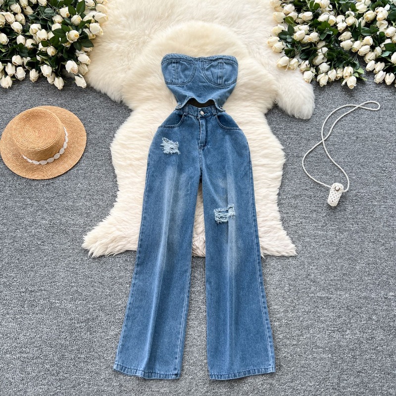 Denim-Jumpsuits für Damen, Ein – Street Fashion Jeans Women Bewertung und Preis