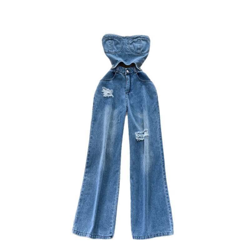 Denim-Jumpsuits für Damen, Ein – Street Fashion Jeans Women Bewertung und Preis