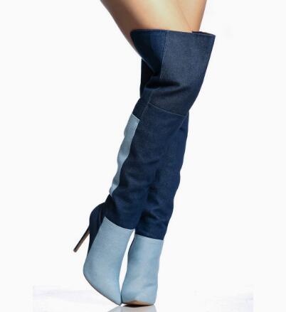 Blaue zweifarbige Denim-Overkn – Street Fashion Denim Bewertung und Preis
