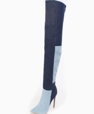 Blaue zweifarbige Denim-Overkn – Street Fashion Denim Bewertung und Preis