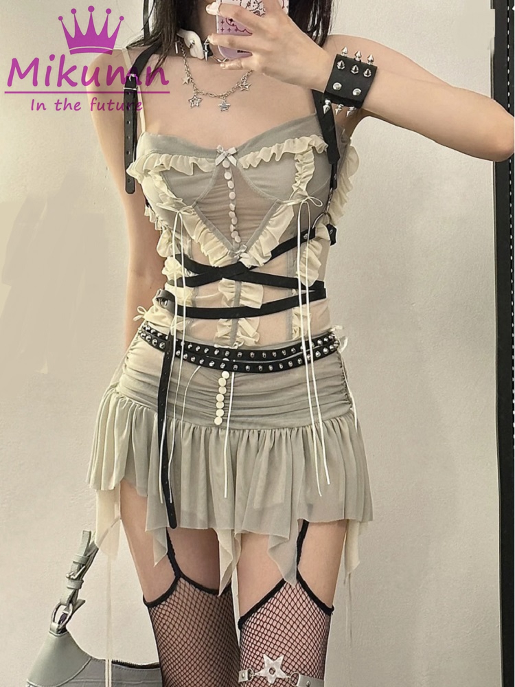 Y2k Zweiteiliges Set Outfit Äs – Street Fashion Harajuku Bewertung und Preis