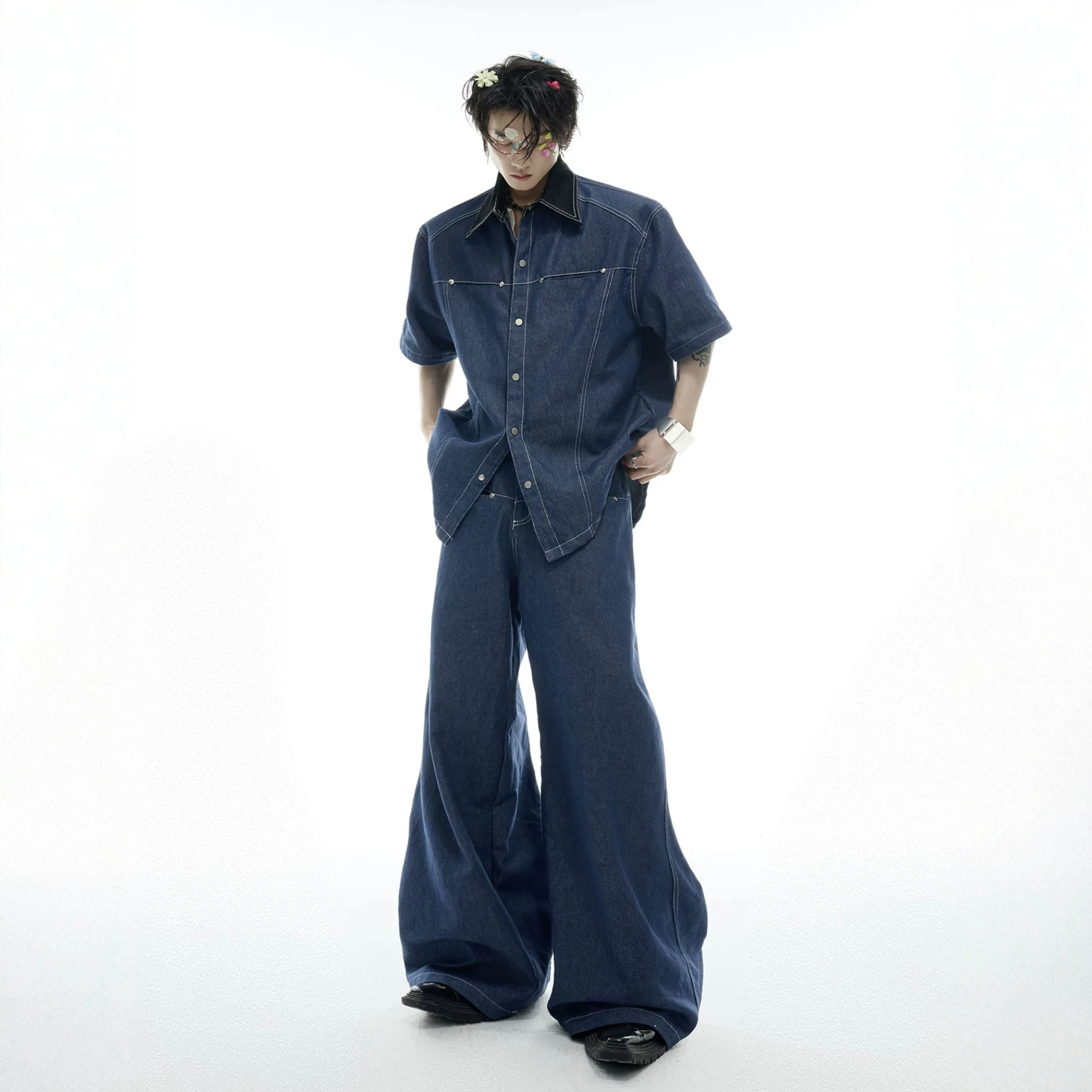 Sommer Herren Denim-Set Amerik – Street Fashion Denim Bewertung und Preis