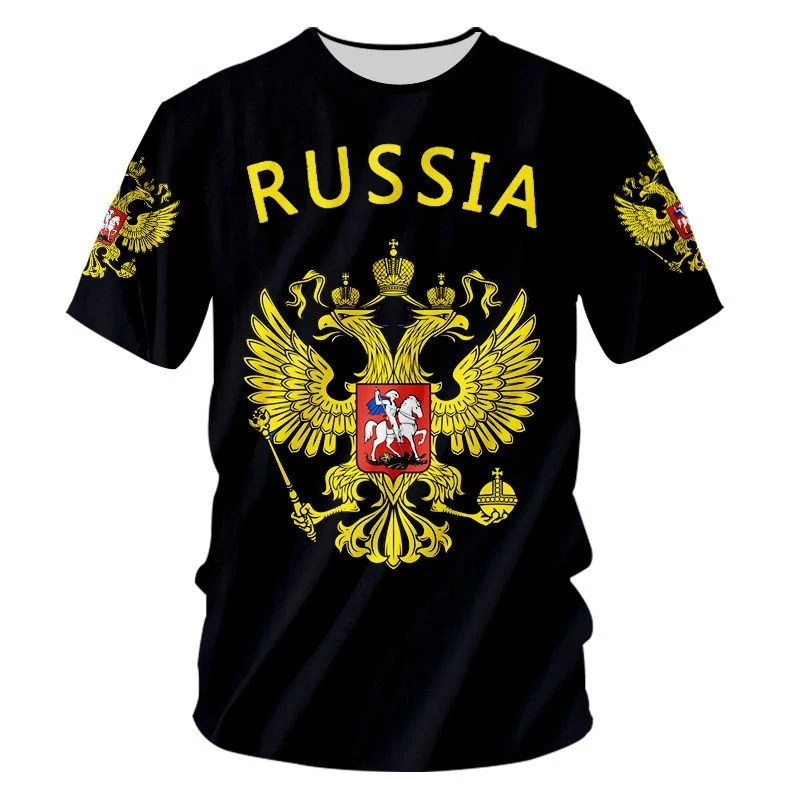 Russland-Flagge 3D-Druck T-Shi – Street Fashion Russia Bewertung und Preis