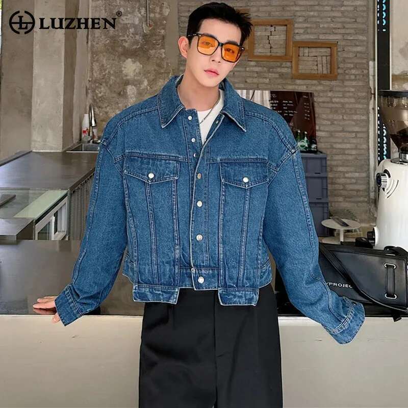 LUZHEN Persönlichkeit Denim Ku – Street Fashion Jacket Men Bewertung und Preis