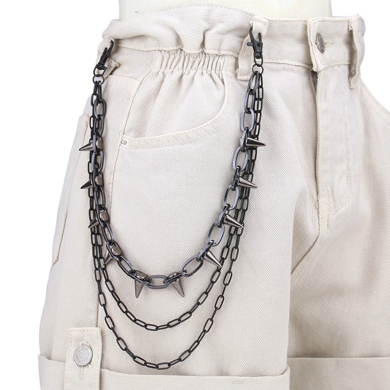 Hip Hop Punk Rock Metall Hosen – Street Fashion Jeans Women Bewertung und Preis