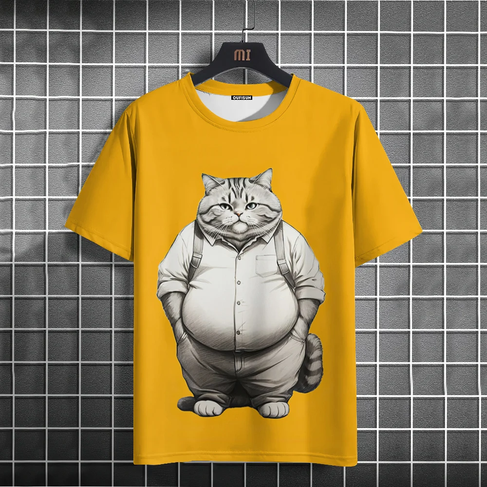 Sommer Männer T-Shirt Spaß Kat – Fashion Street Cat Bewertung und Preis