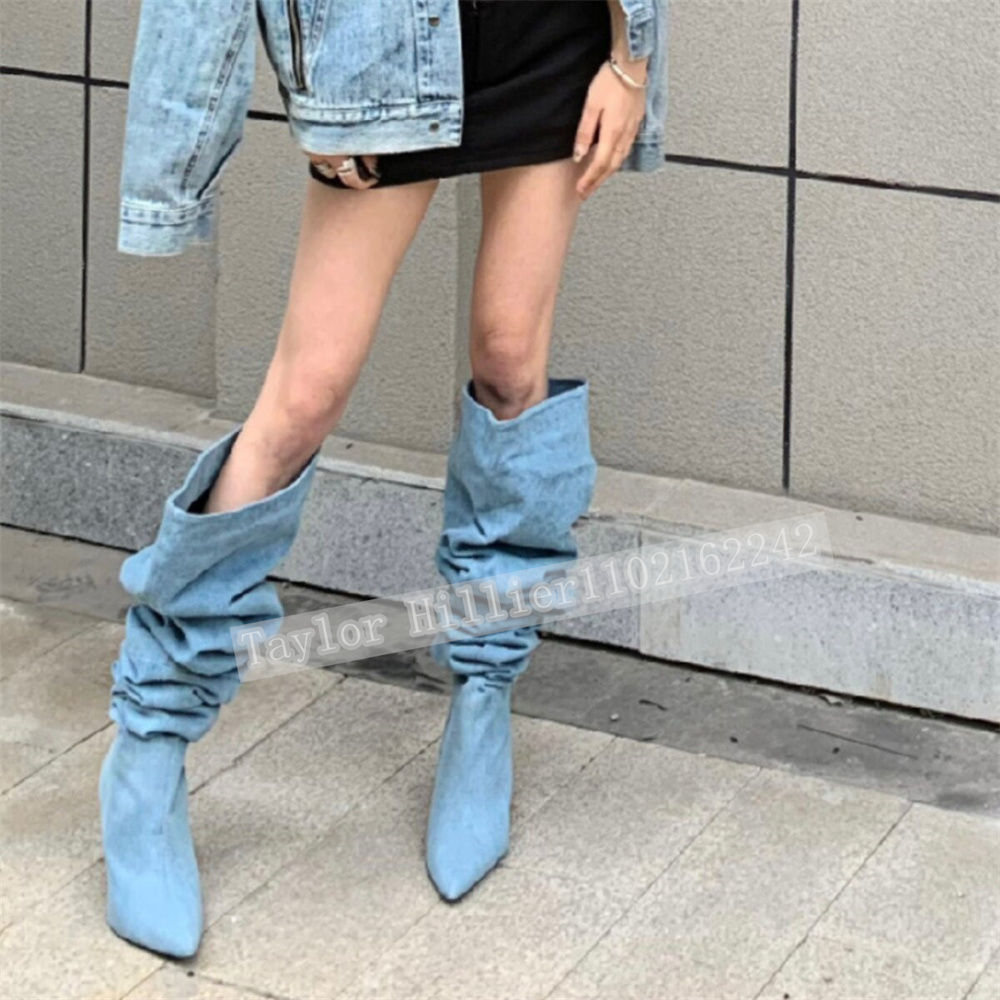 Frühlingsblaue Denim-Plissee-S – Street Fashion Denim Bewertung und Preis